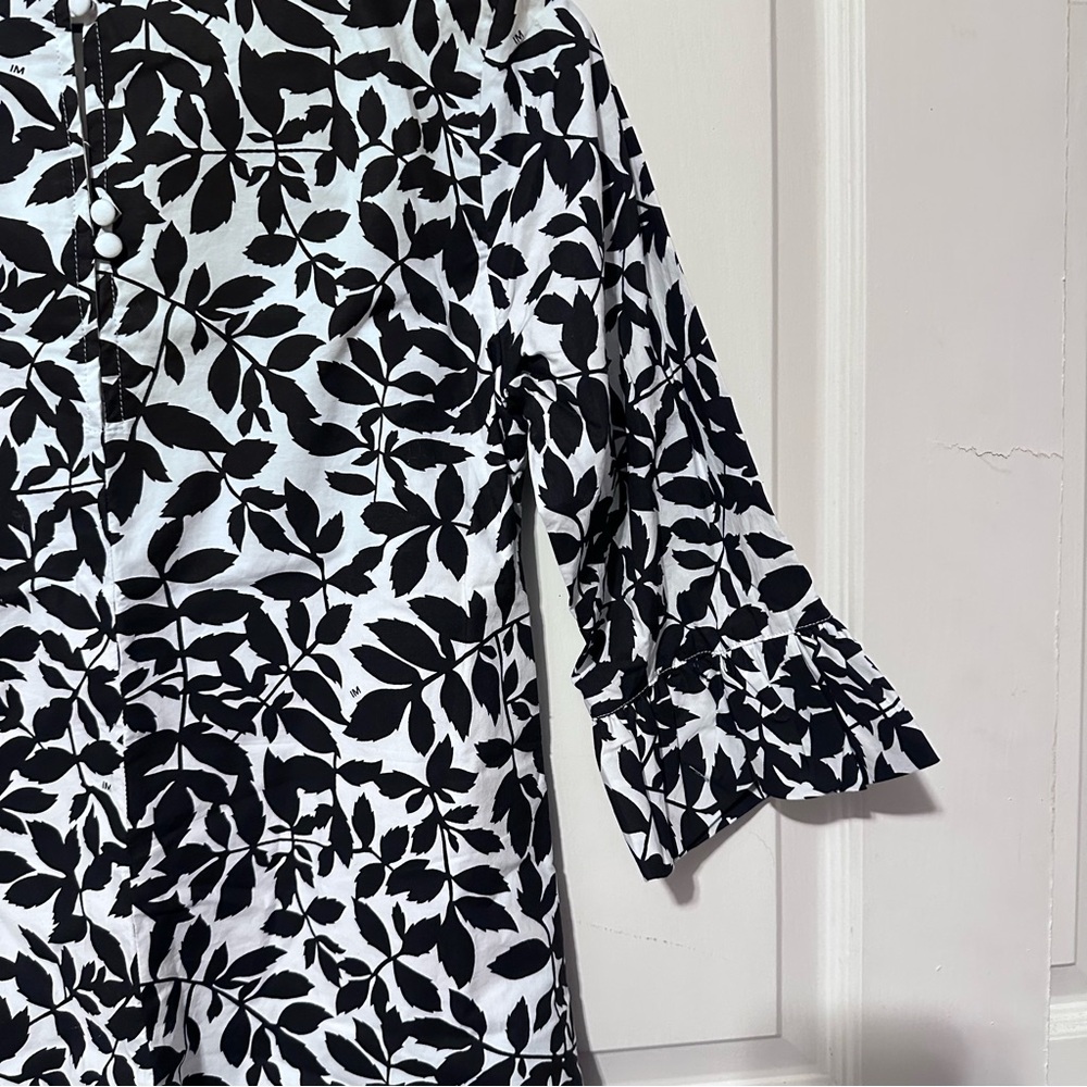 Vintage | Dress | Isaac Mizrahi for Target Black|White Ivy Print Dress - Picture 5 of 11